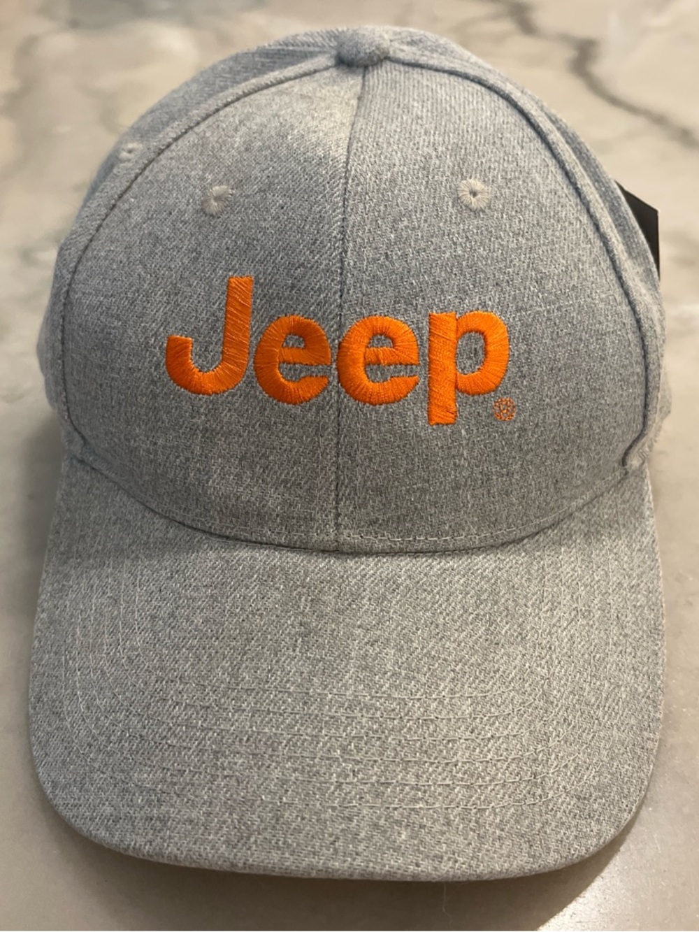 Jeep Light Gray Hat with Orange Embroidered Logo
